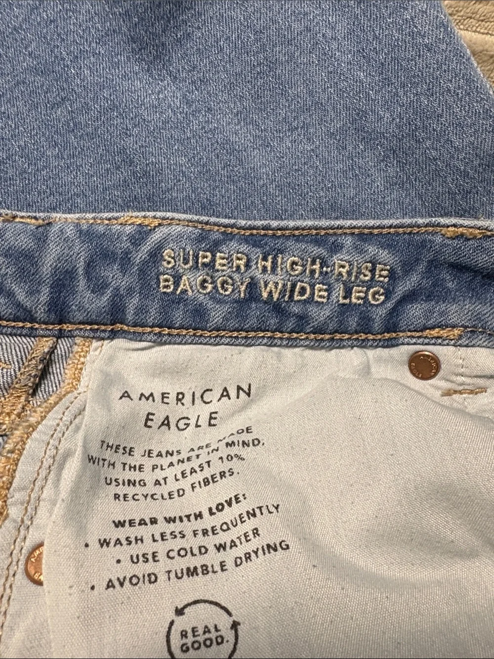 AE dreamy drape stretch super high-rise baggy wide leg jean - Picture 9 of 10